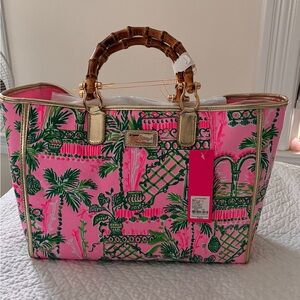 Lilly Pulitzer Tropical Pink and Green Tote